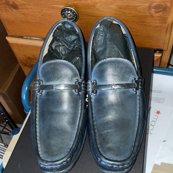 Kenneth Cole New York Zone In Navy Leather Loafers - Picture 3 of 6